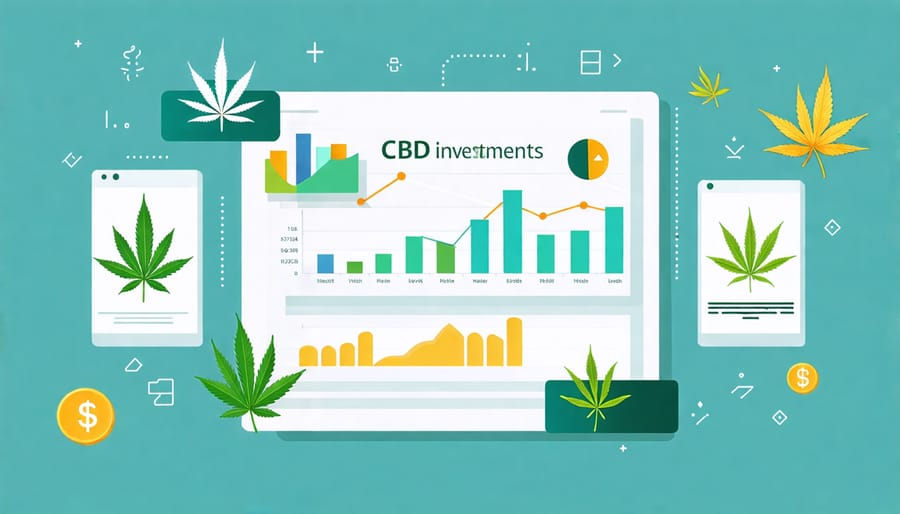 Diversified investment portfolio illustration with focus on CBD investments