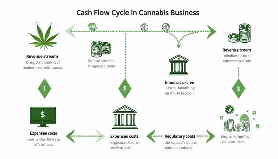 Visual diagram of cannabis business cash flow management cycle